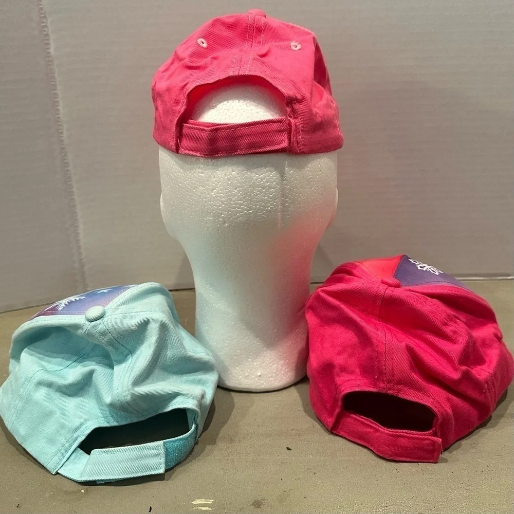 Lot of 3 Disney Hats Girls Kids Minnie Mouse Daisy Elsa Anna Frozen Caps